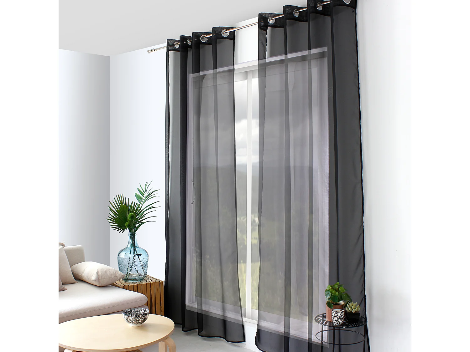 Einfarbiges Vorhang mit Ösen