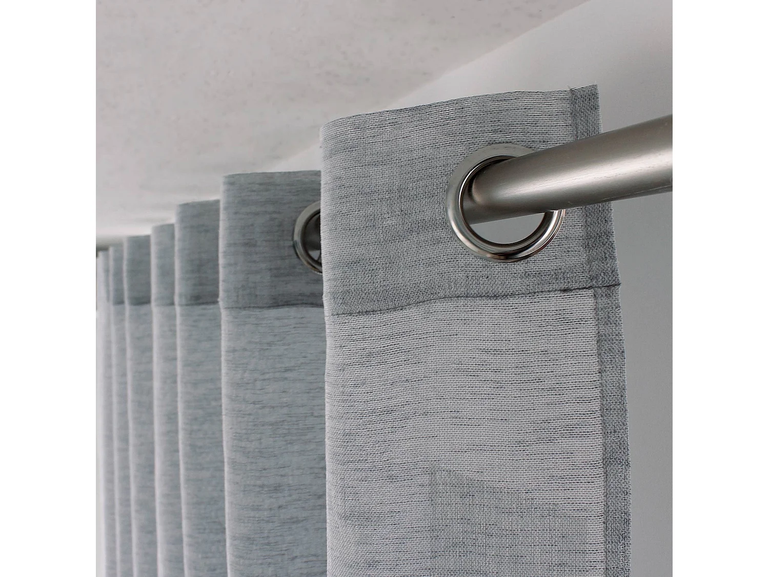 Rideau Voilage Effet Lin "Maya" 140x240cm Bleu Marine