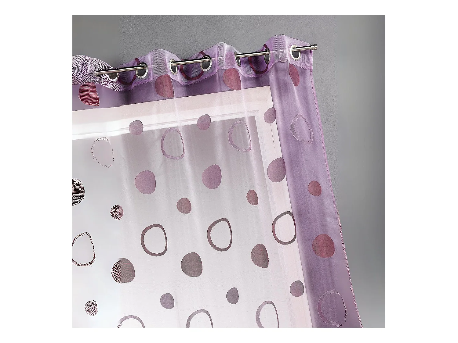 Visillo organza jacquard motivo círculos