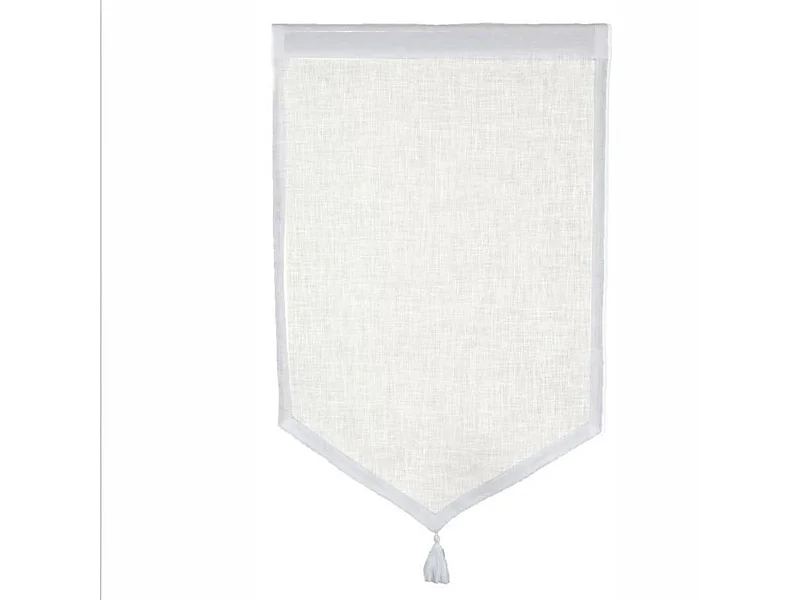 Pares de visillos pequeños 100 % lino con punta y borla