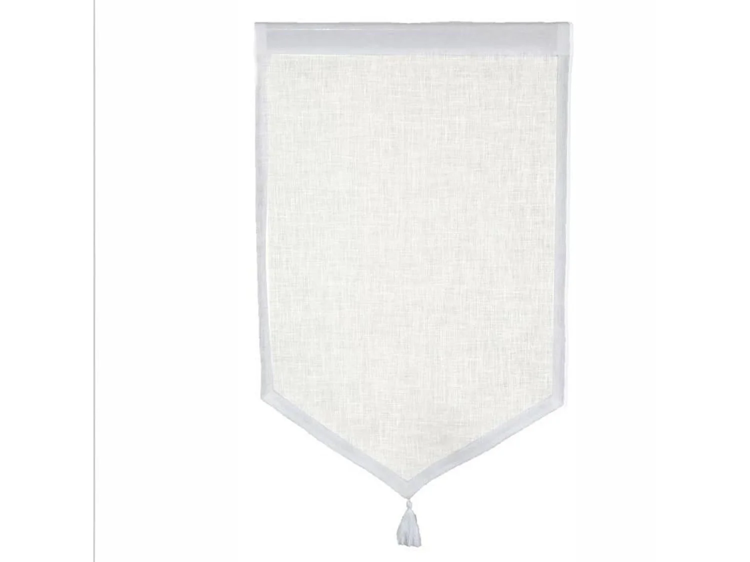 Pares de visillos pequeños 100 % lino con punta y borla