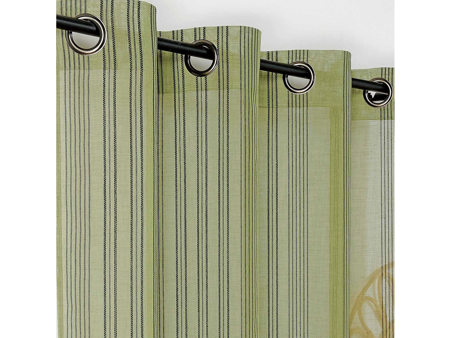 Voilage à l'aspect lin aux rayures verticales
