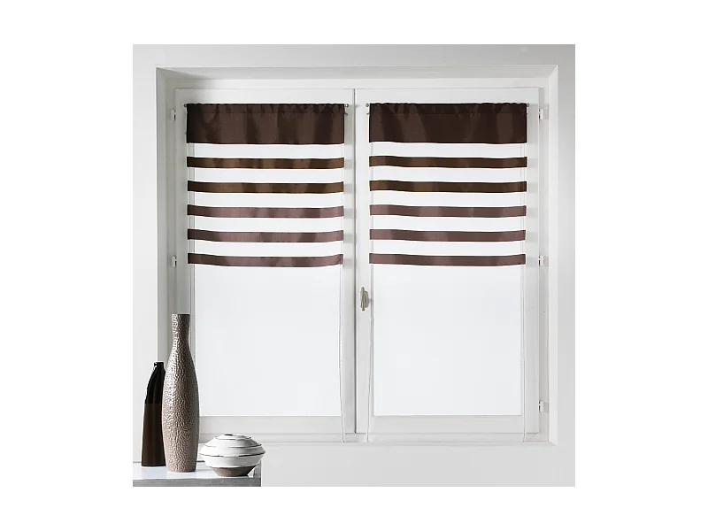 Paire de petits voilages avec Parement coloré