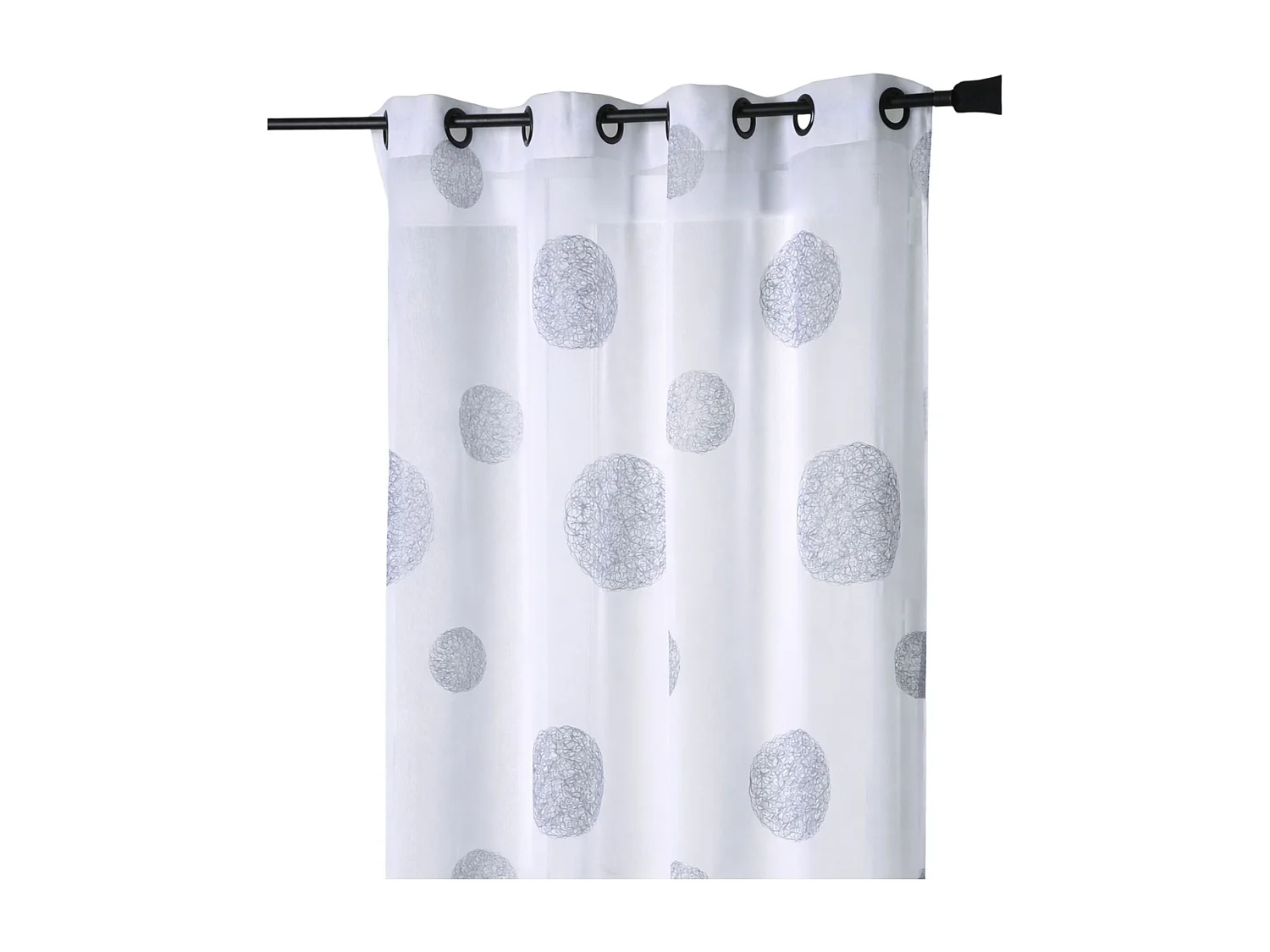 Voilage  blanc broderie rond