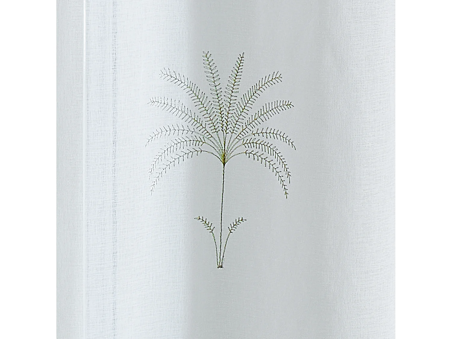 Voilage à oeillets brodé palmiers