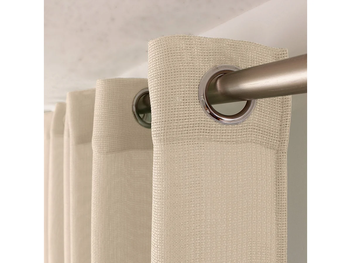 Rideau Voilage à Œillets Uni "Jelly" 140x240cm Beige