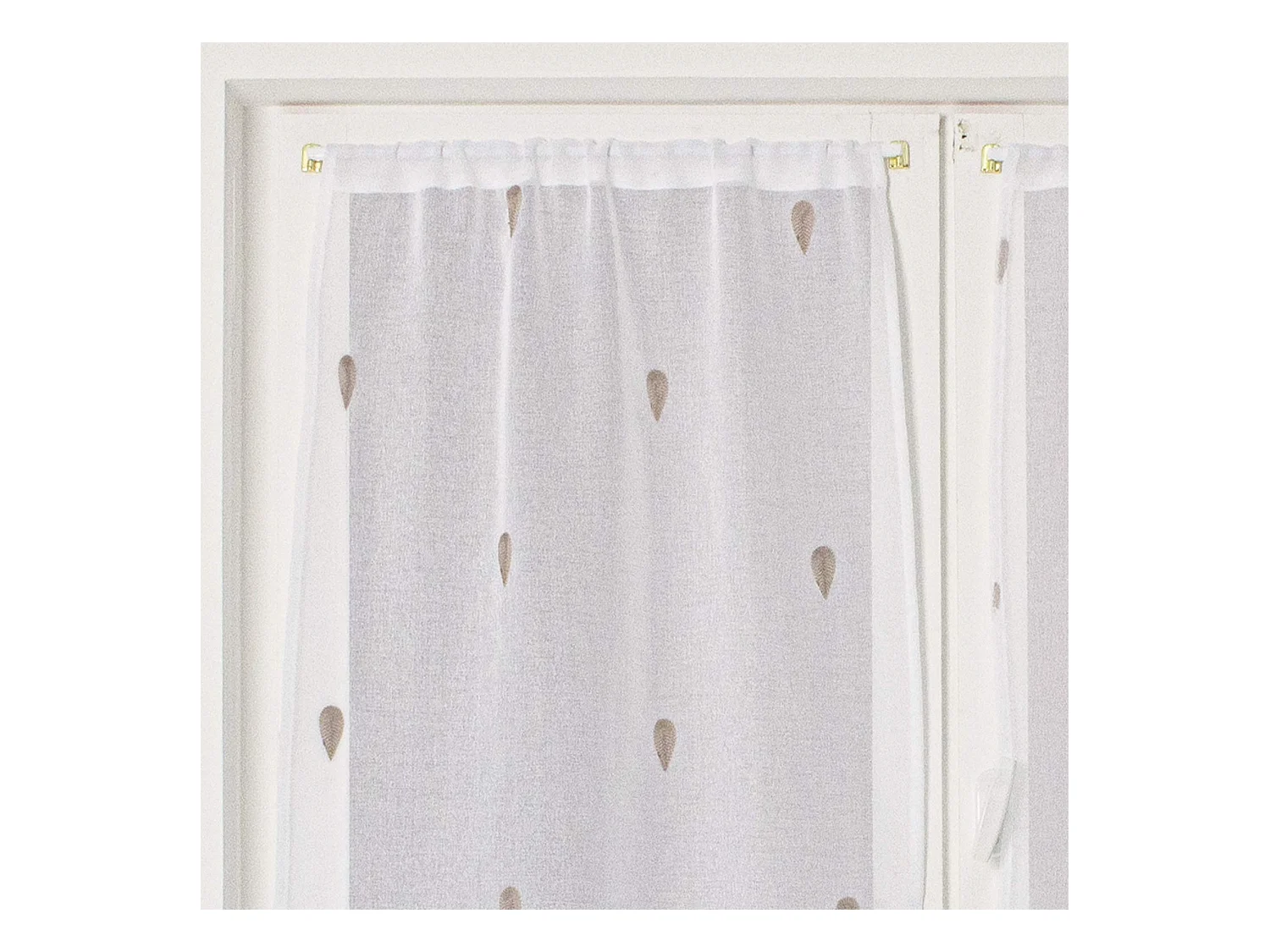 Paire de Voilages Brodés "Telline" 60x90cm Naturel