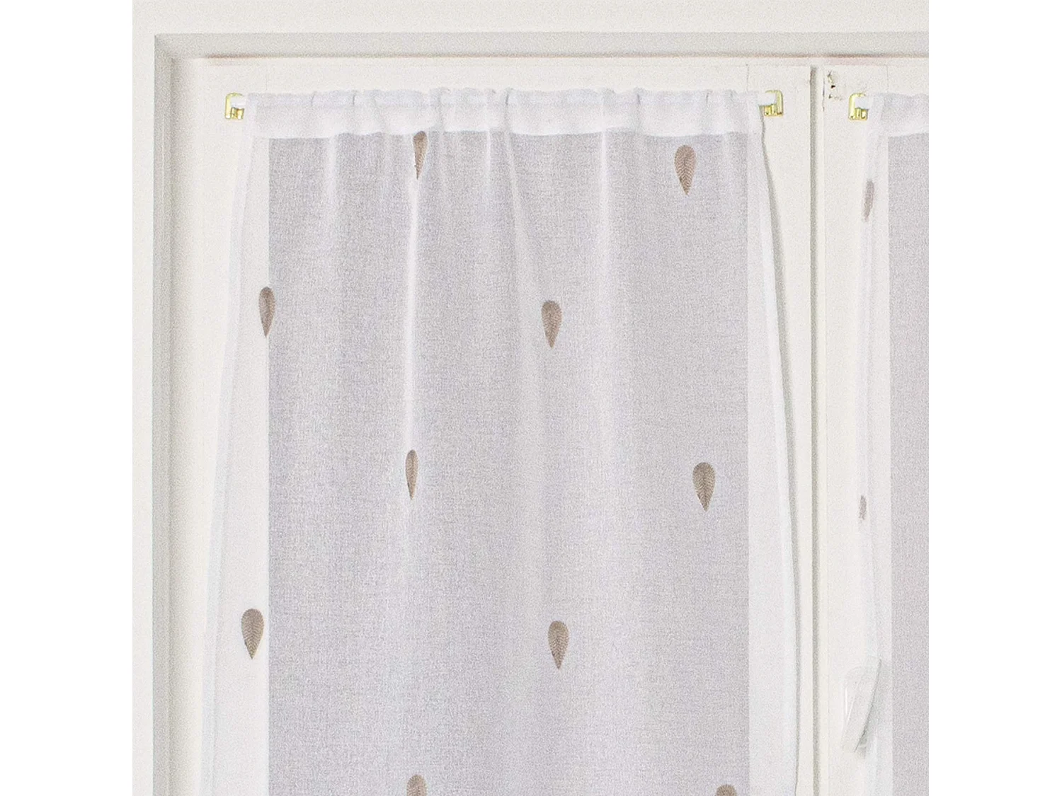 Paire de Voilages Brodés "Telline" 60x90cm Naturel