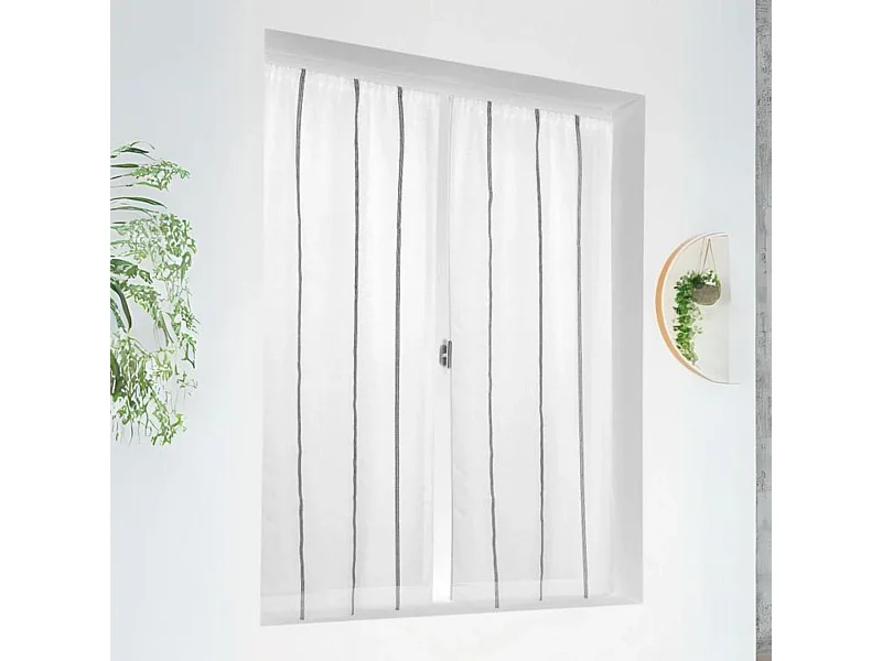 Paire de voilages droits à rayures