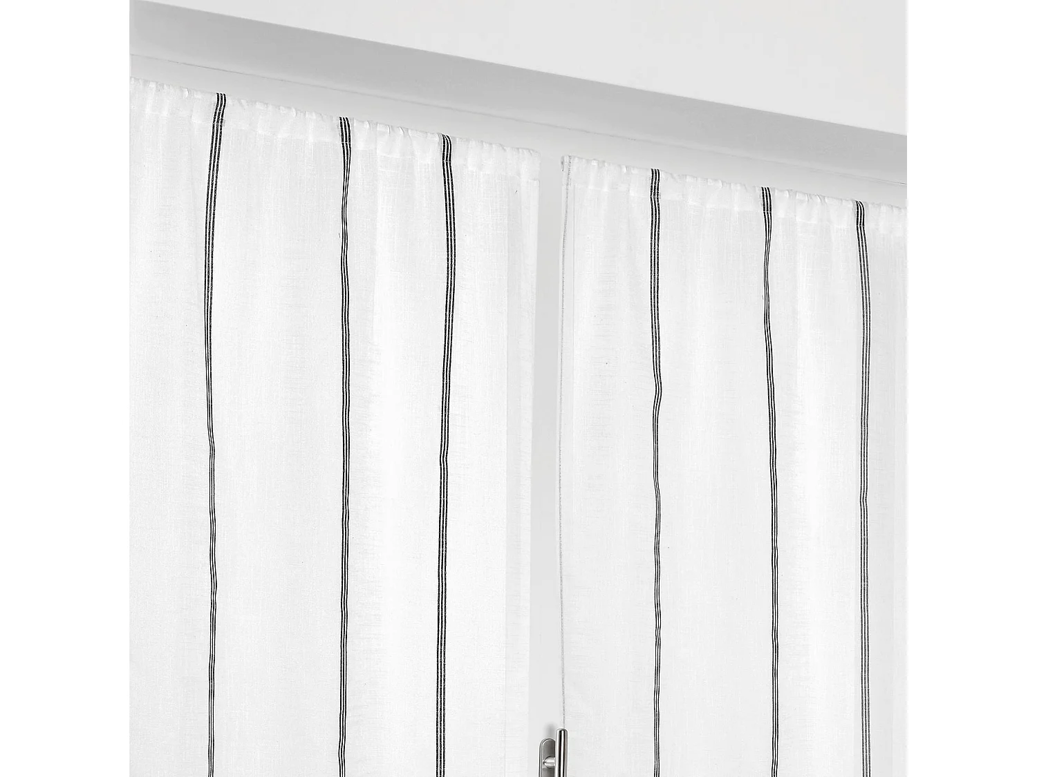 Paire de voilages droits à rayures