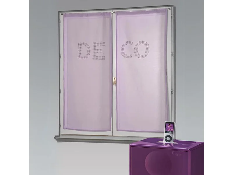 Paire de voilages étamine avec strass 'DECO'