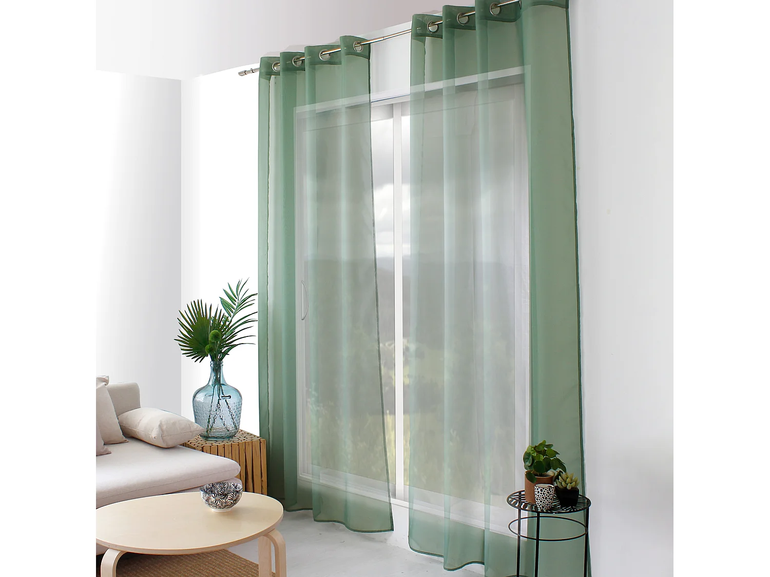 Einfarbiges Vorhang mit Ösen