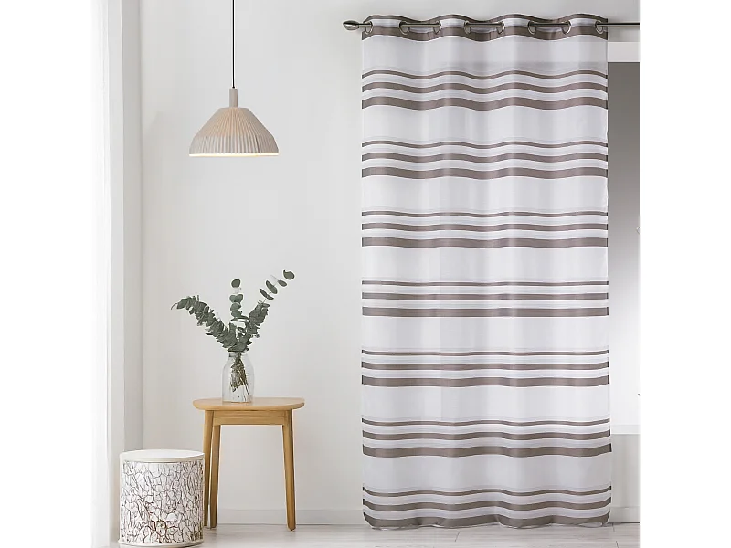 Voilage moderne en Etamine à Rayures Horizontales