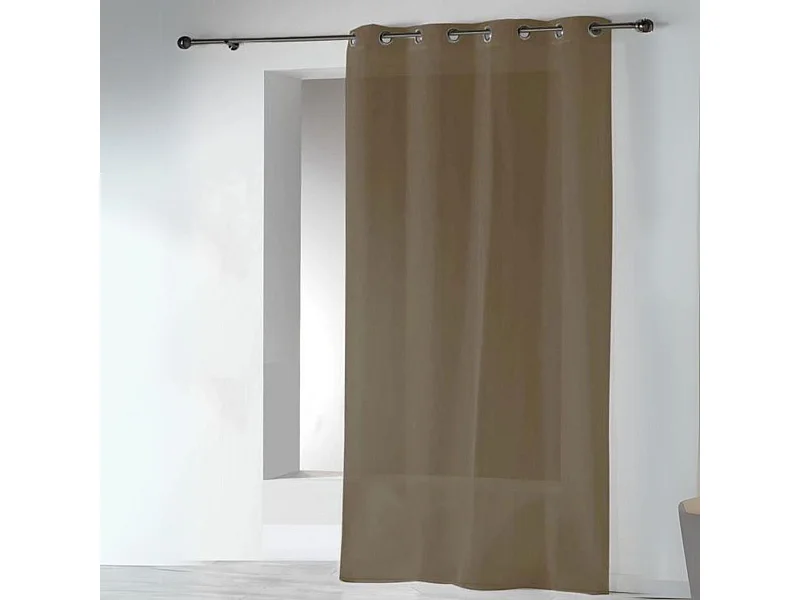 Gardine aus Etamine einfarbig mit Ösen
