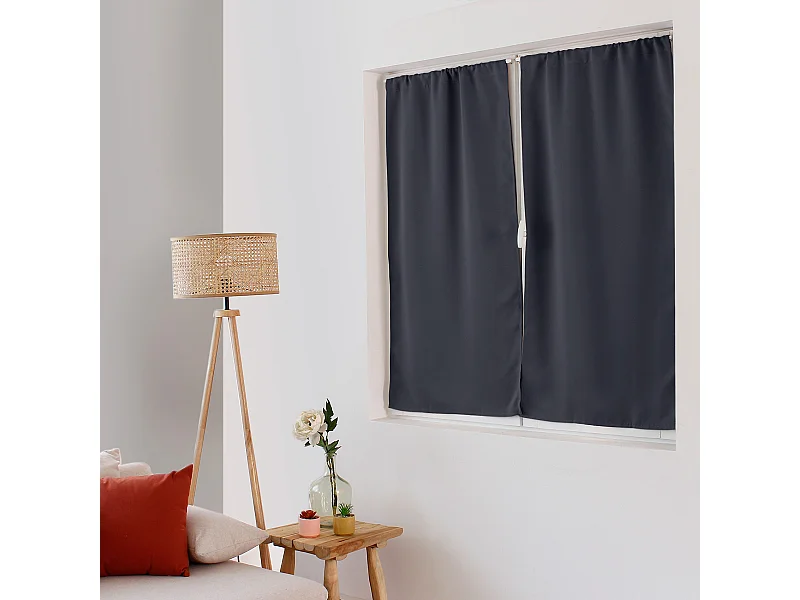 Rideau Occultant "Reglisse" 60x120cm Gris Foncé