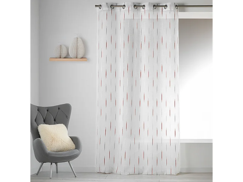 Voilage en Etamine Jacquard "Traits Fins"