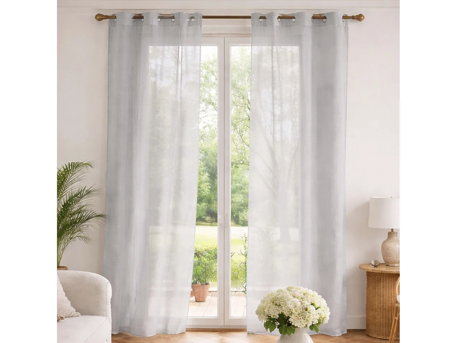 Visillo liso en estameña