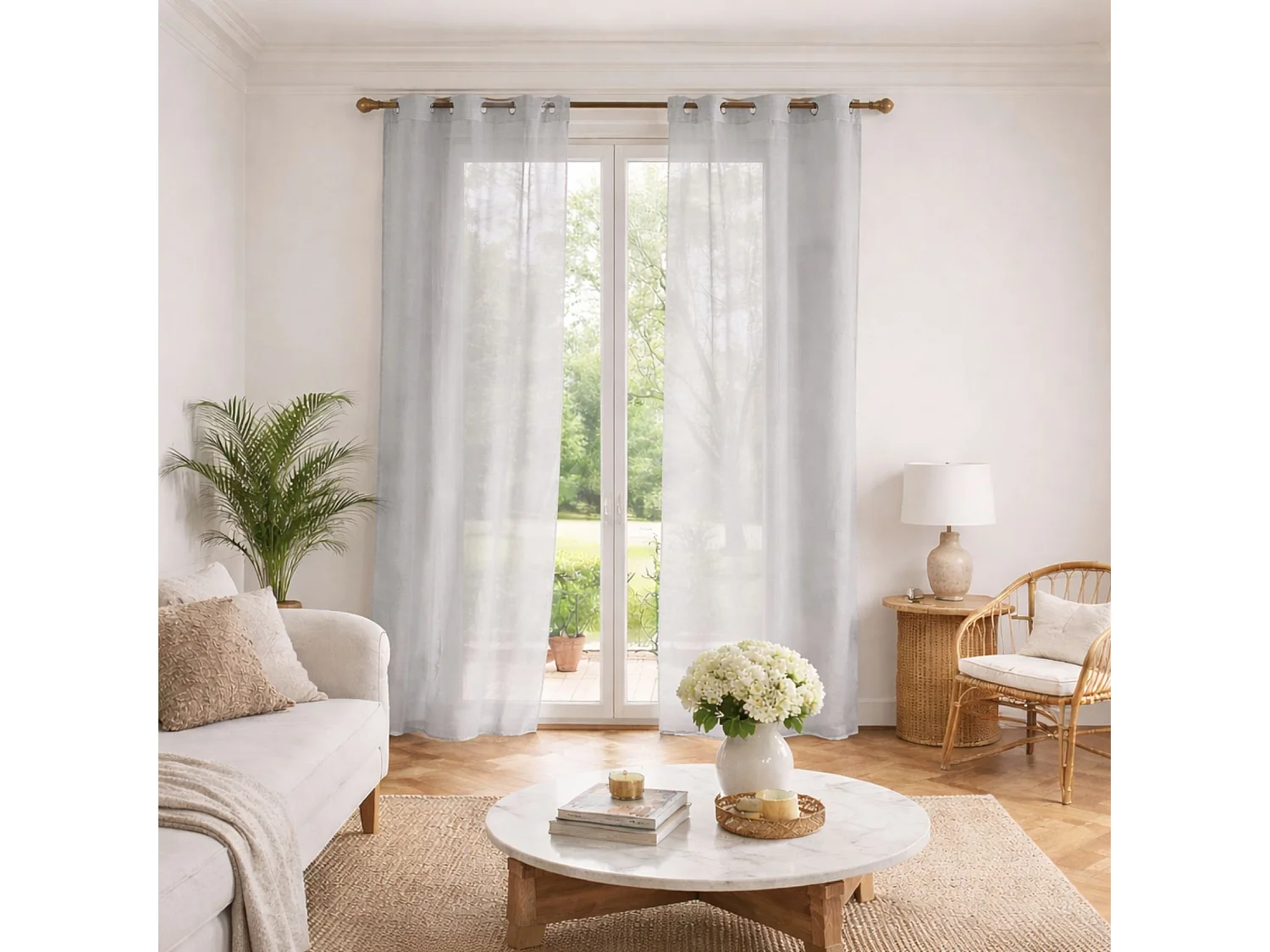 Visillo liso en estameña