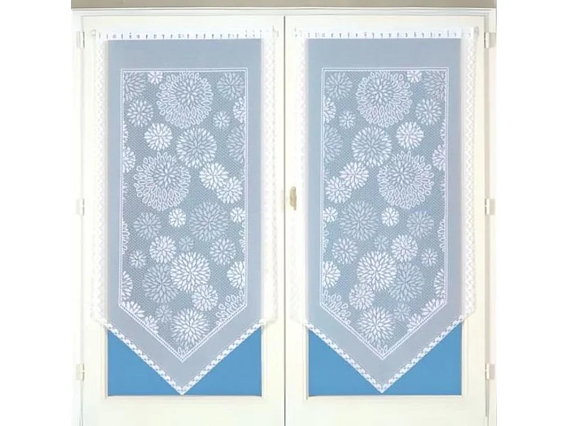 Paire de petits voilages en pointe et à dentelle