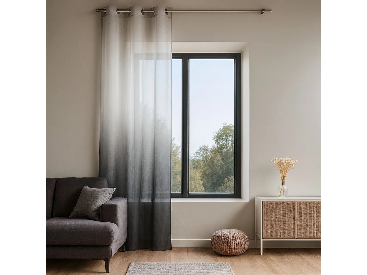 Tie and Dye Schleier grau