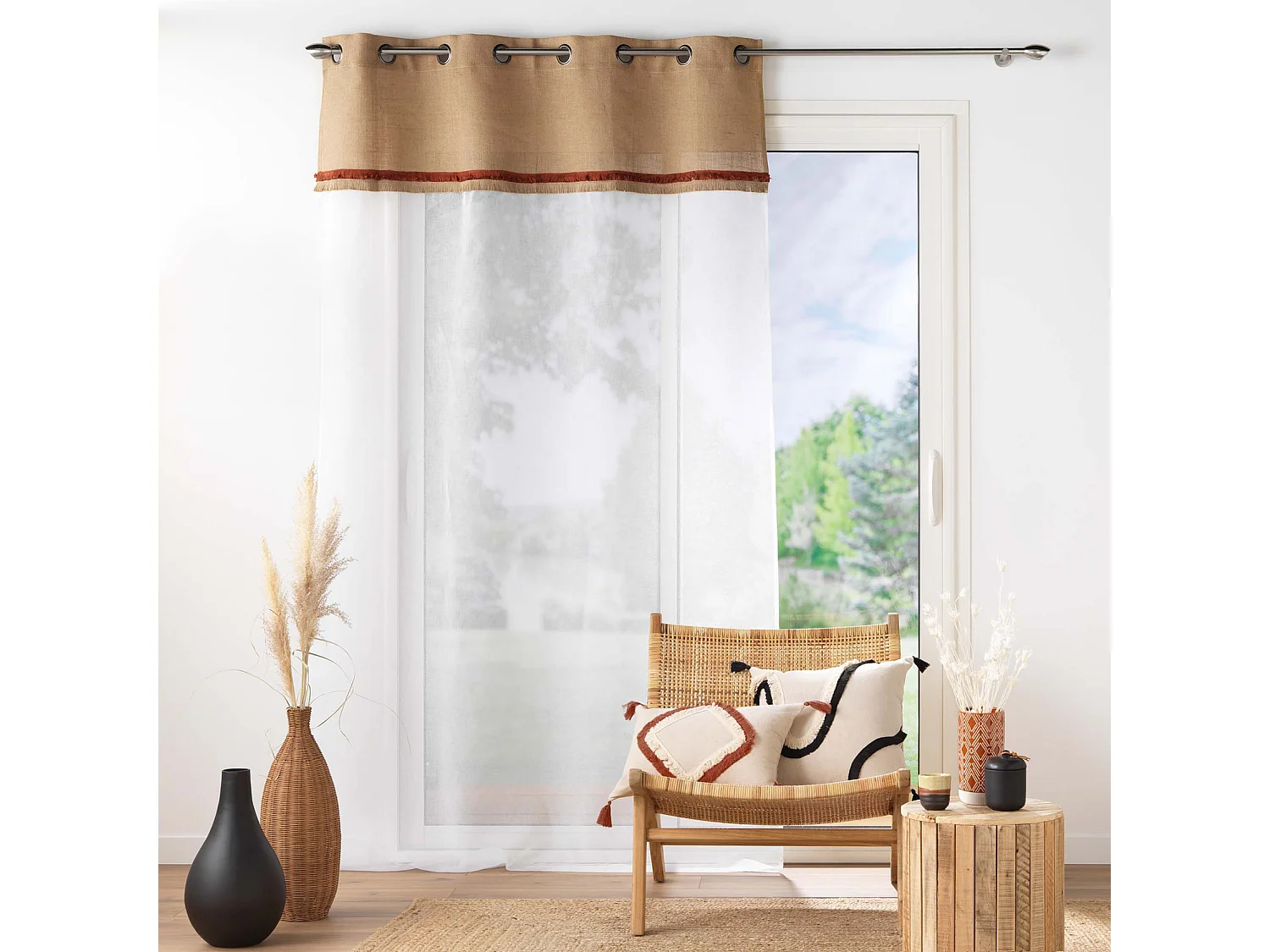 Rideau Voilage à Œillets "Malory" 140x240cm Terracotta