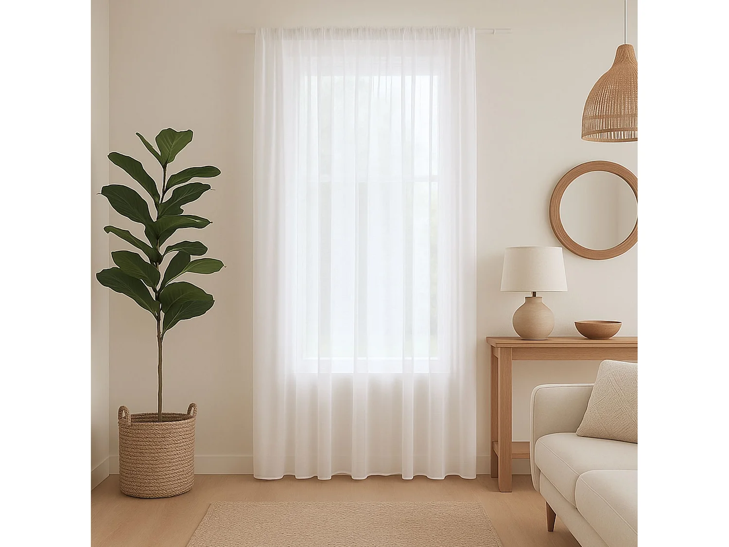 Cortina lisa visillo clásico