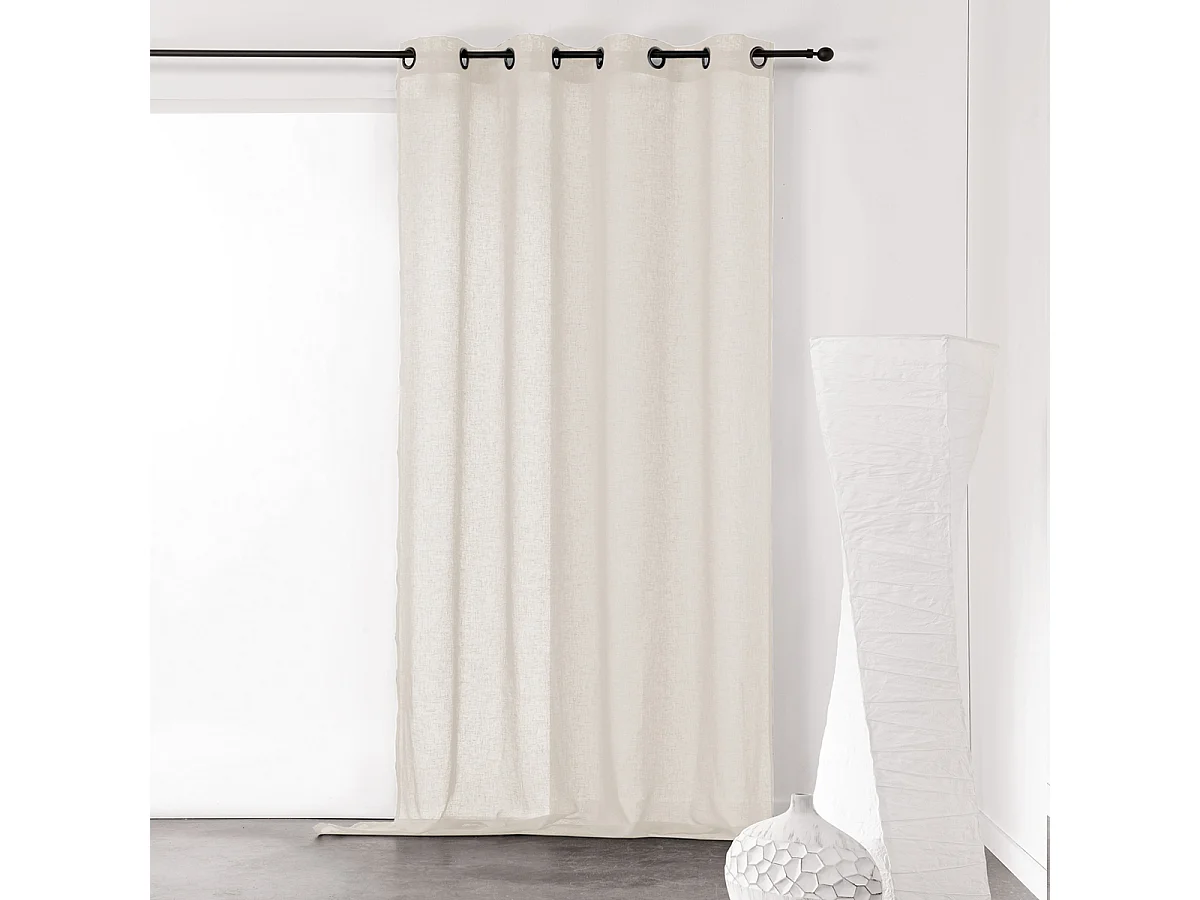 Voilage uni et tamisant en poly/lin