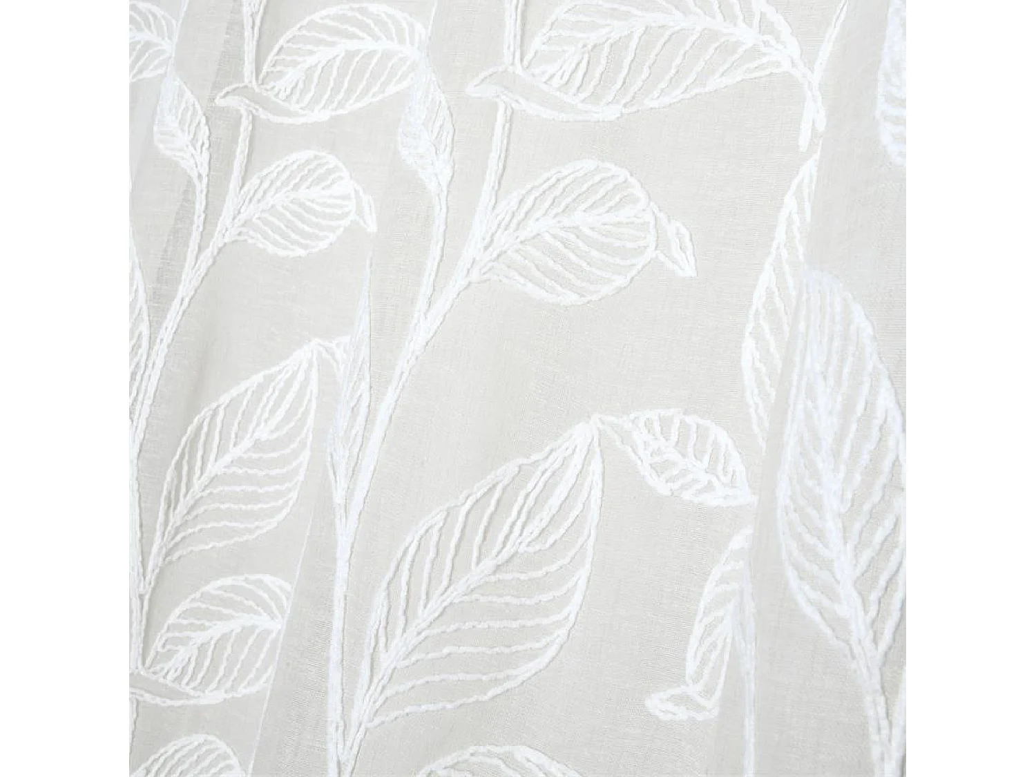 Voilage à oeillets feuillage effet matière brodée