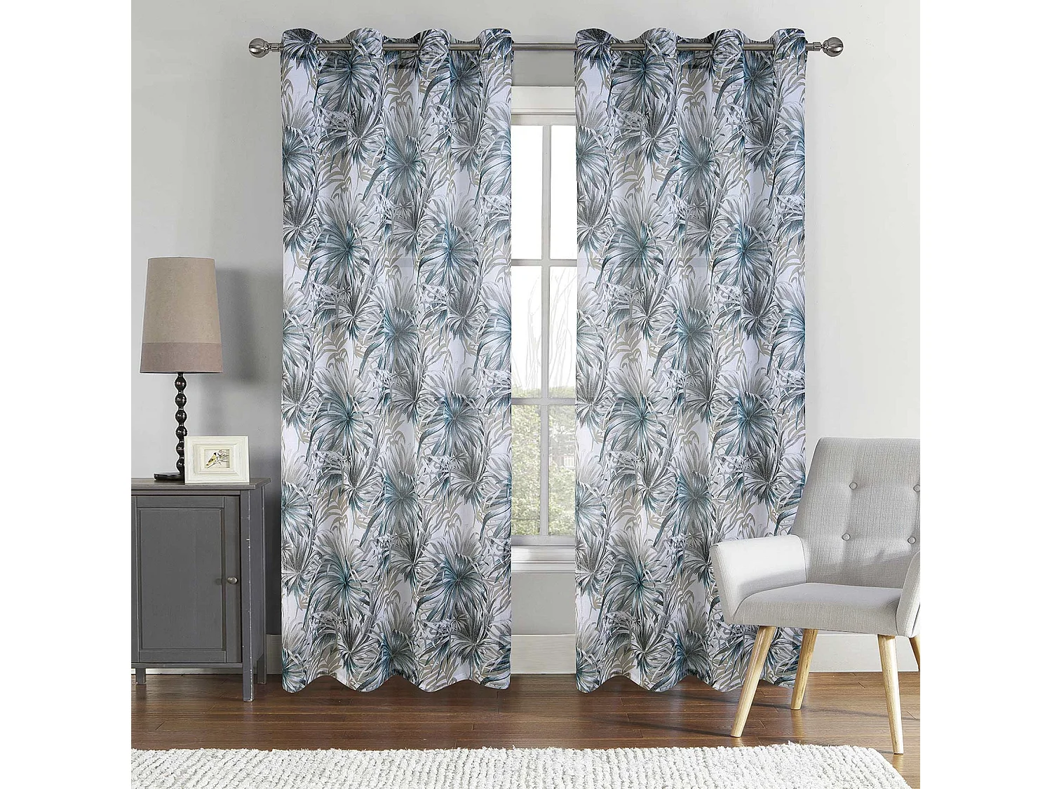 Paire de voilage au style tropical