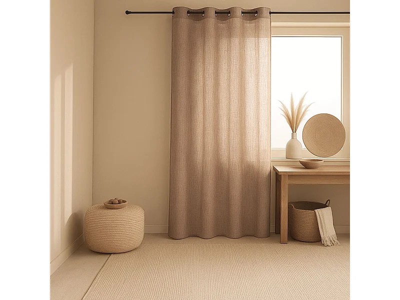Voile-Vorhang in Leinenoptik