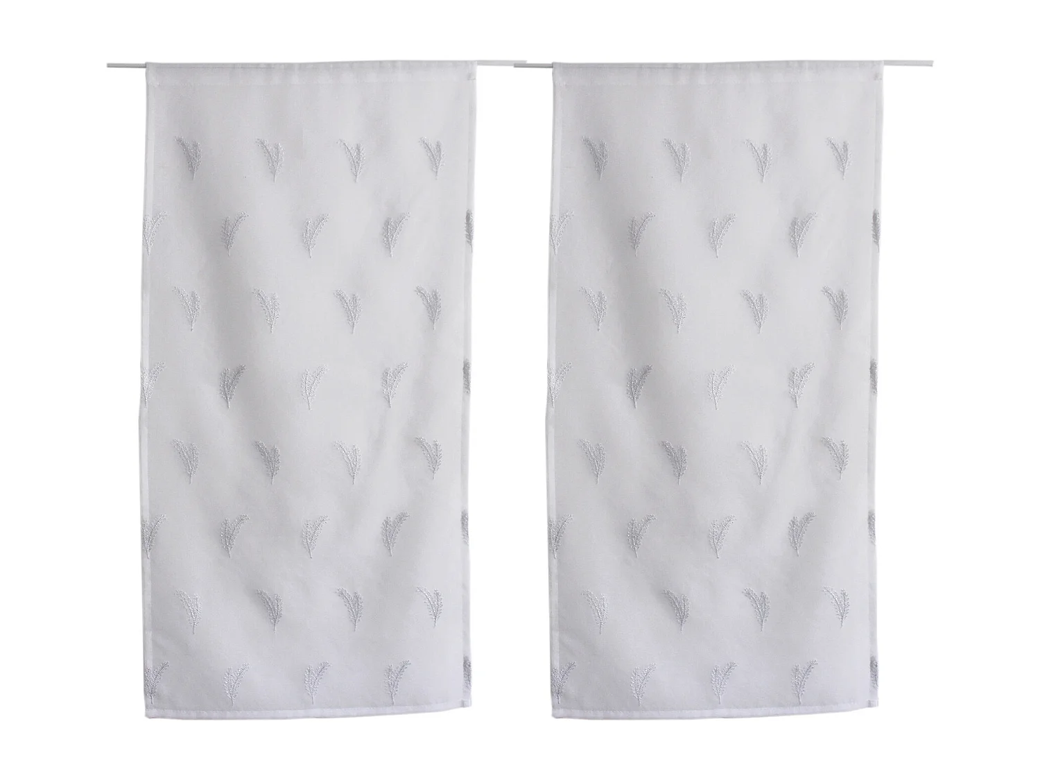 Paire de Voilages Brodés "Calisson" 60x160cm Blanc