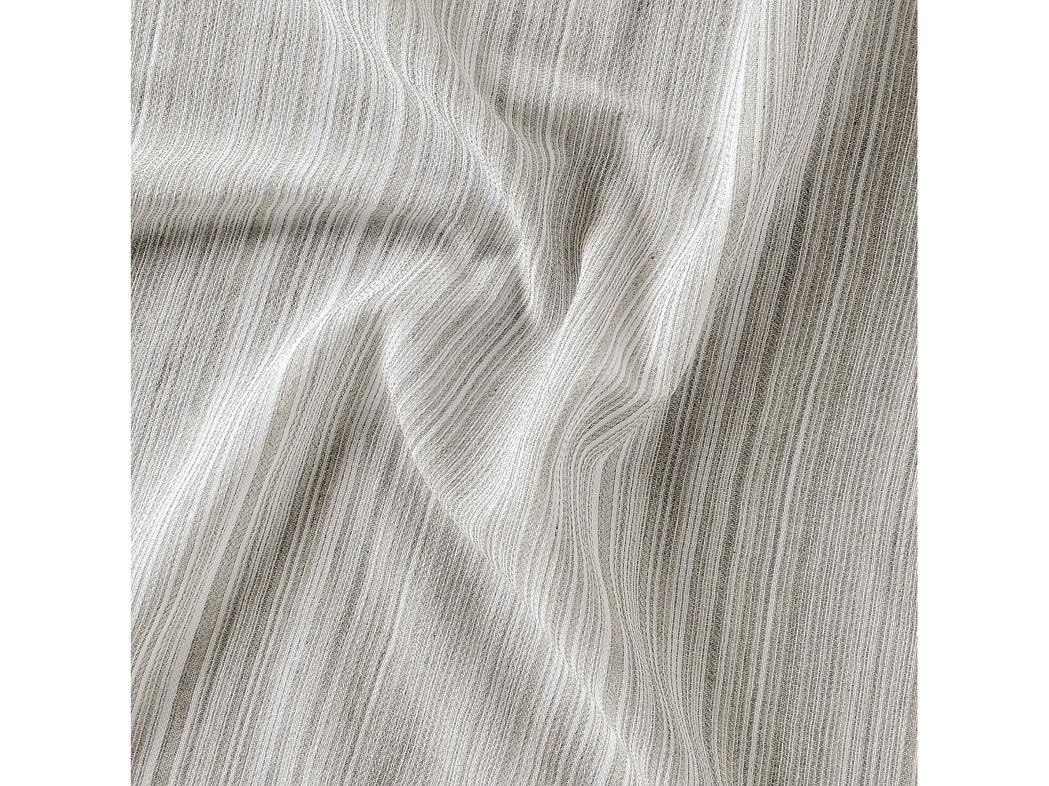 Voilage poly-coton recyclé fines rayures