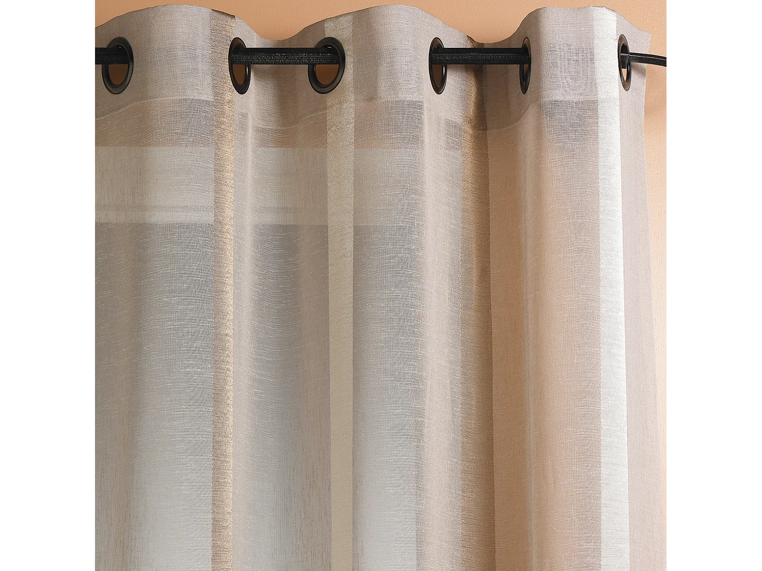 Vorhang aus Etamine mit Längststreifen