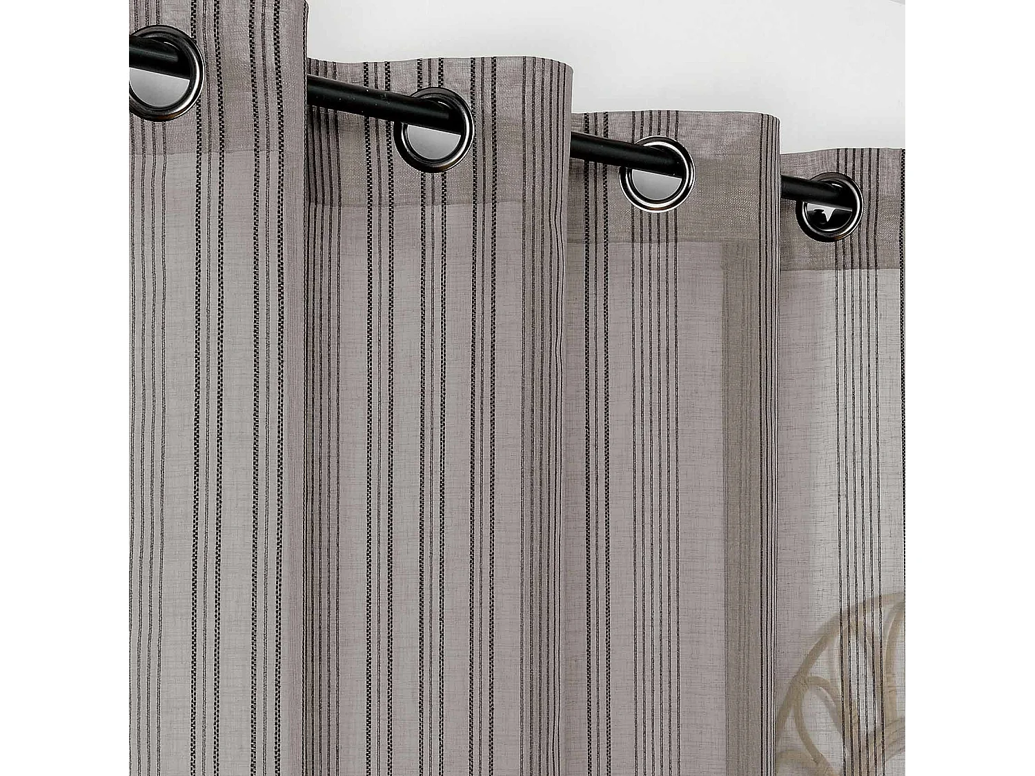 Voilage à l'aspect lin aux rayures verticales