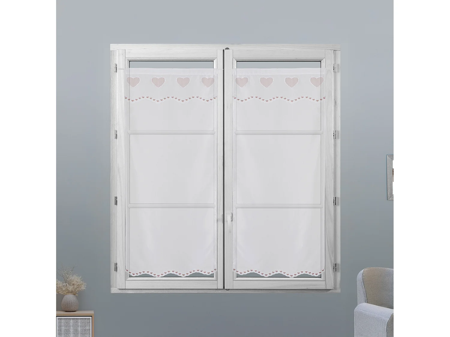 Petits Voilages Brodés Coeur