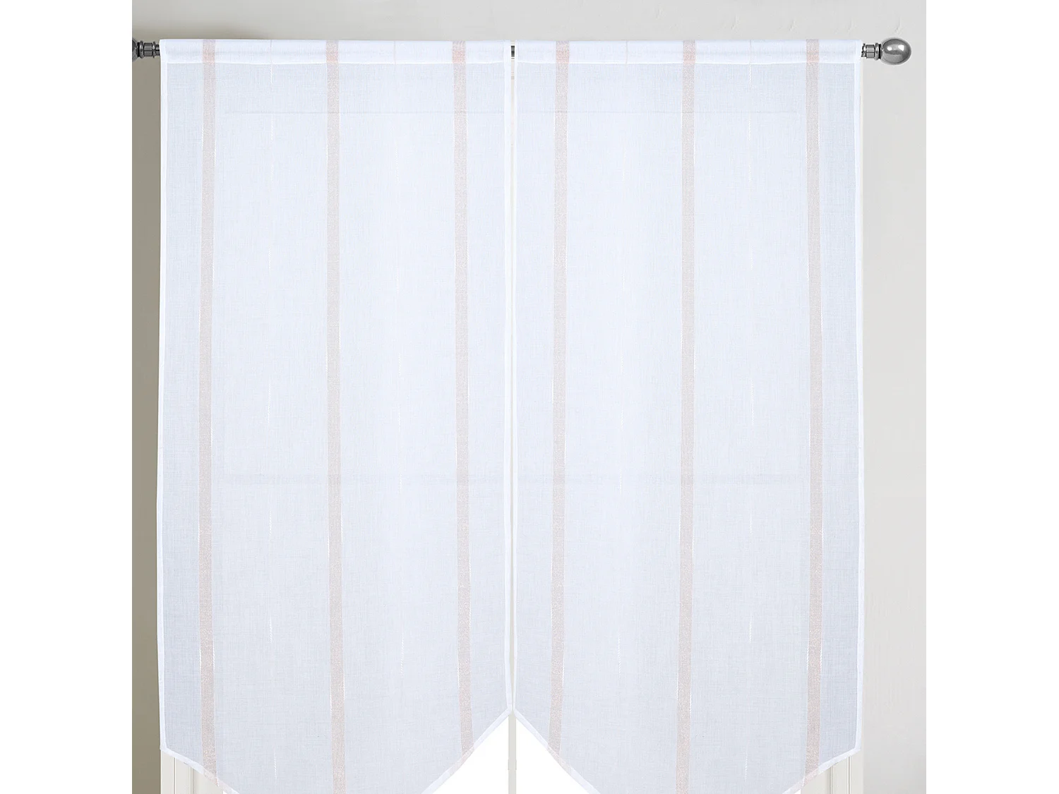 Paire petits voilages à bandes verticales brillantes