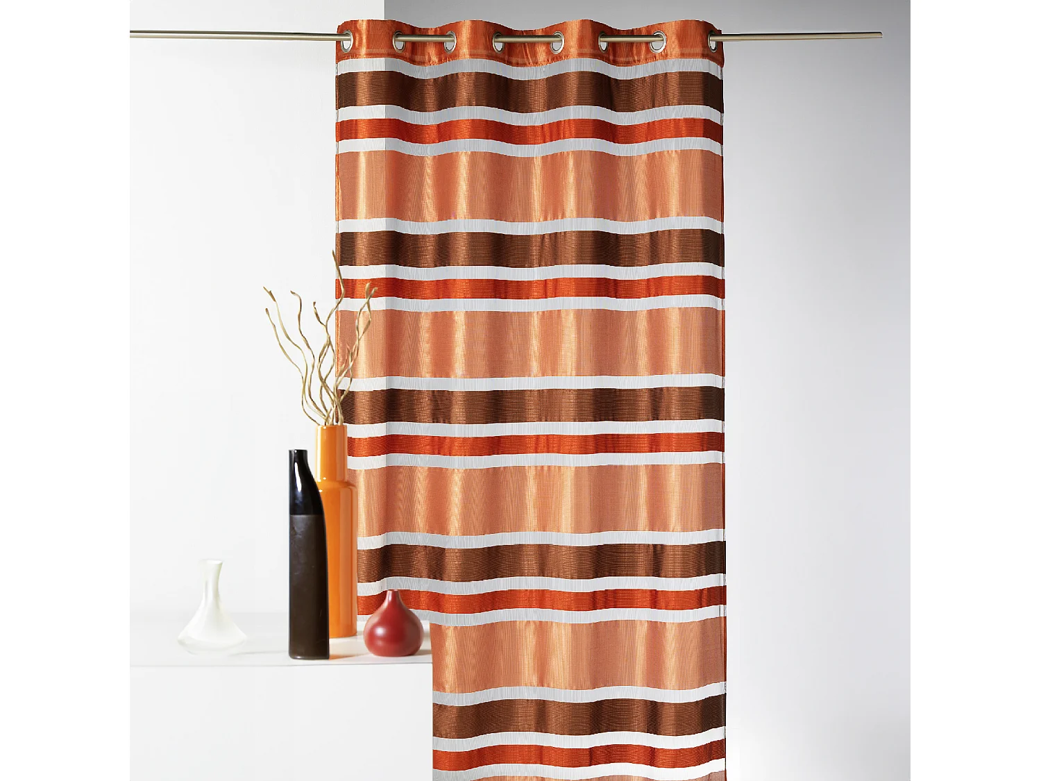 Voilage en Organza rayures horizontales