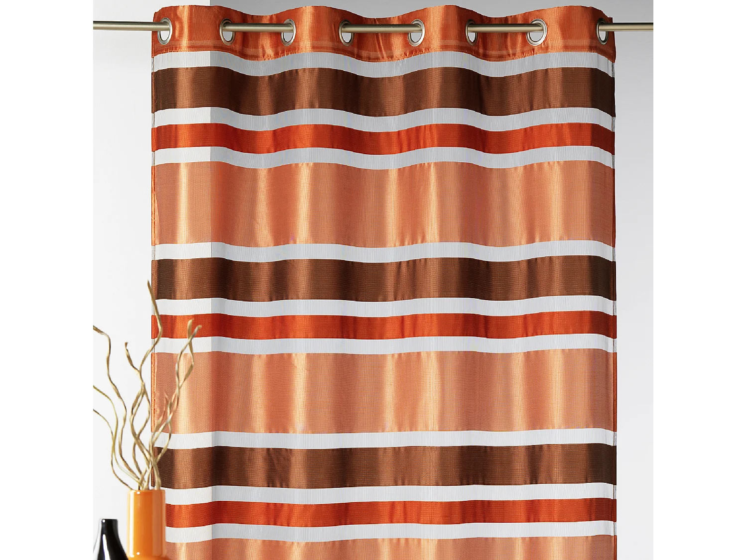 Voilage en Organza rayures horizontales