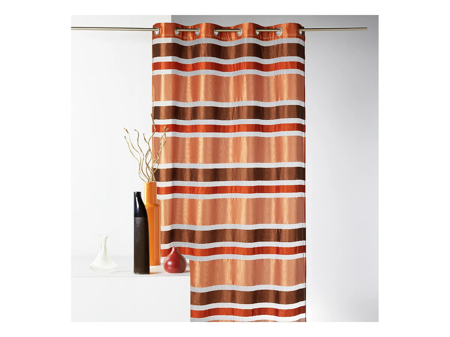 Voilage en Organza rayures horizontales