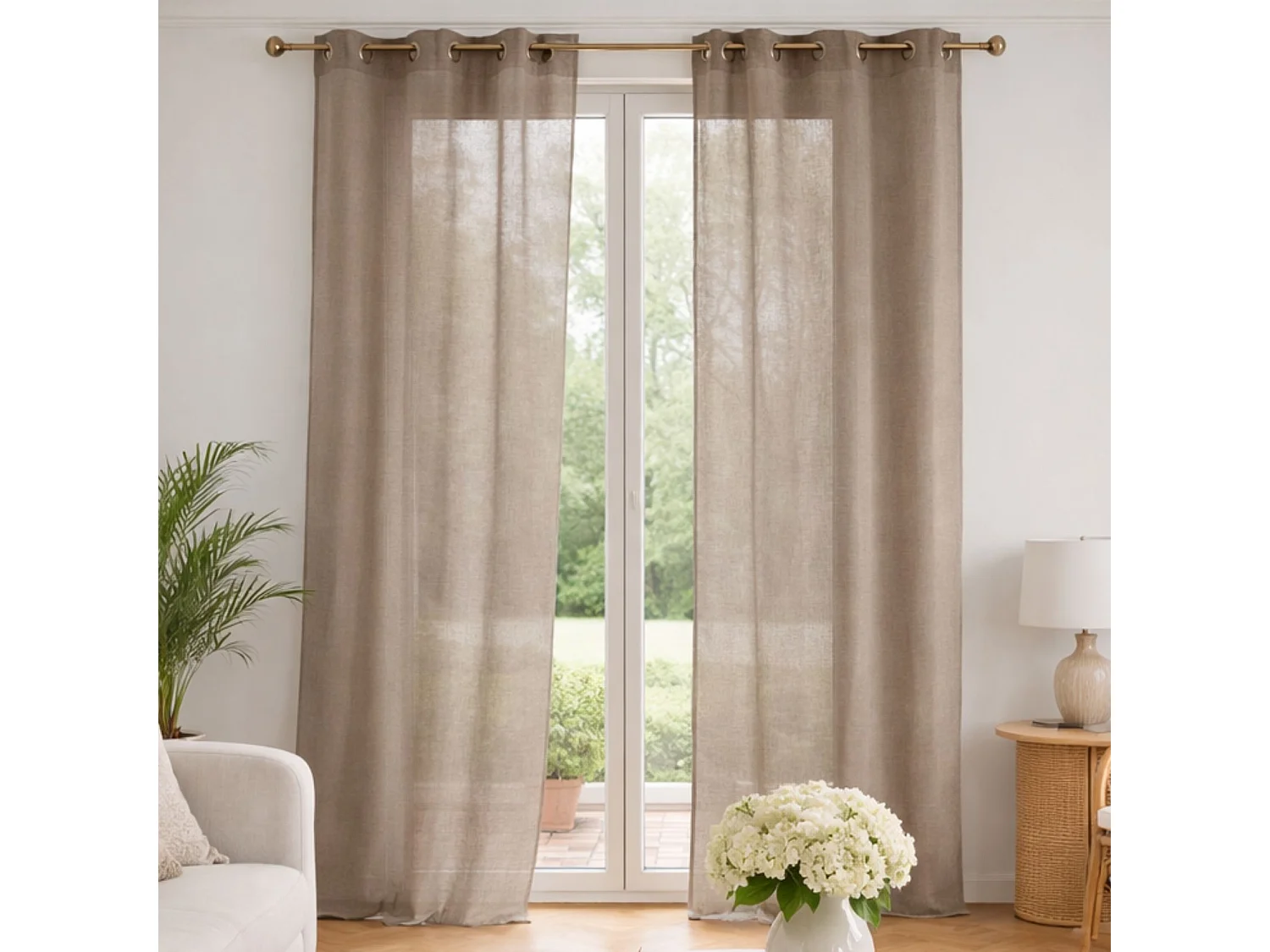 Visillo liso en estameña