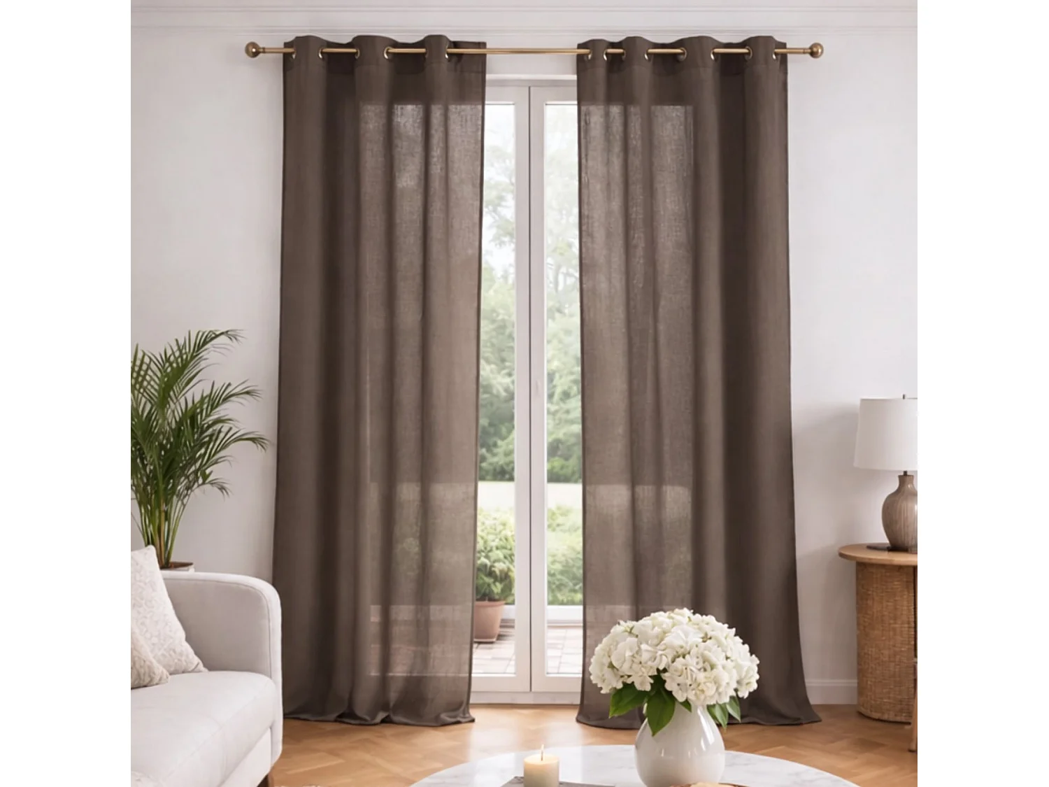 Visillo liso en estameña