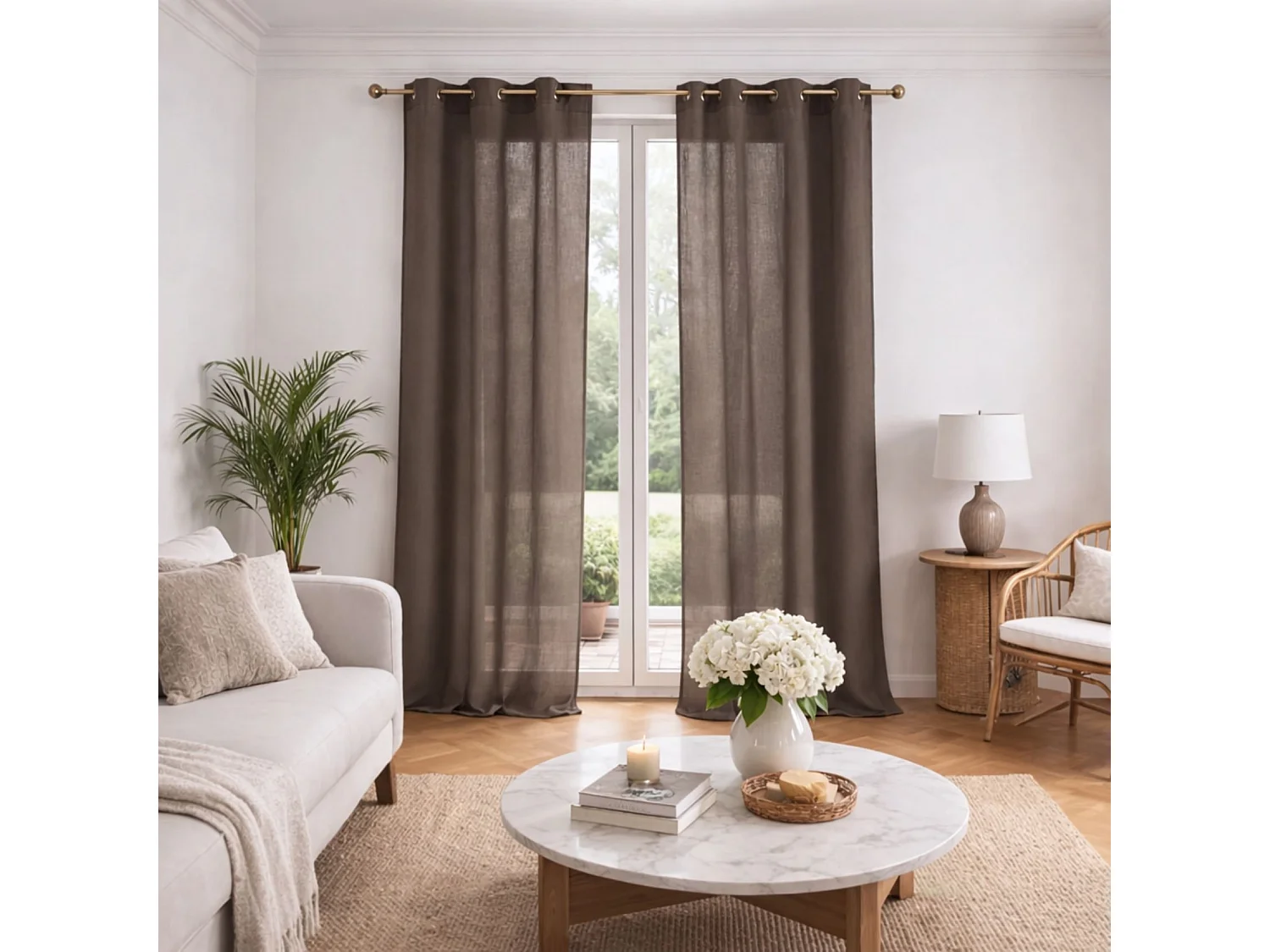 Visillo liso en estameña