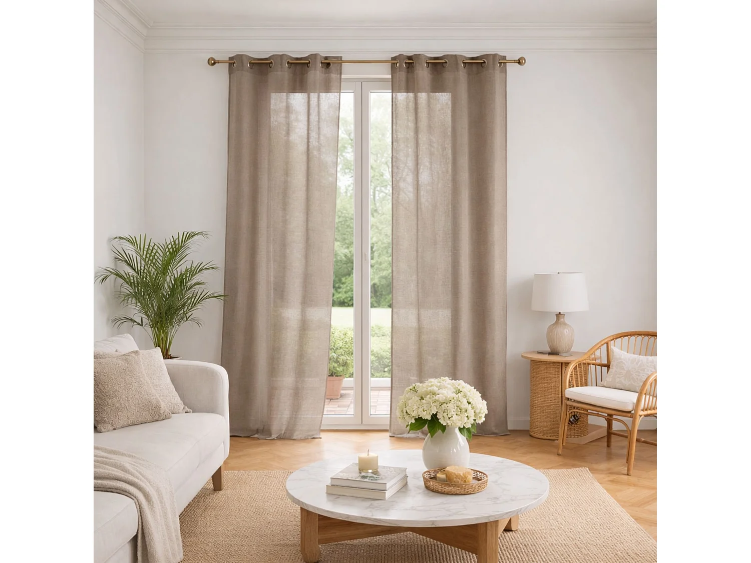 Visillo liso en estameña