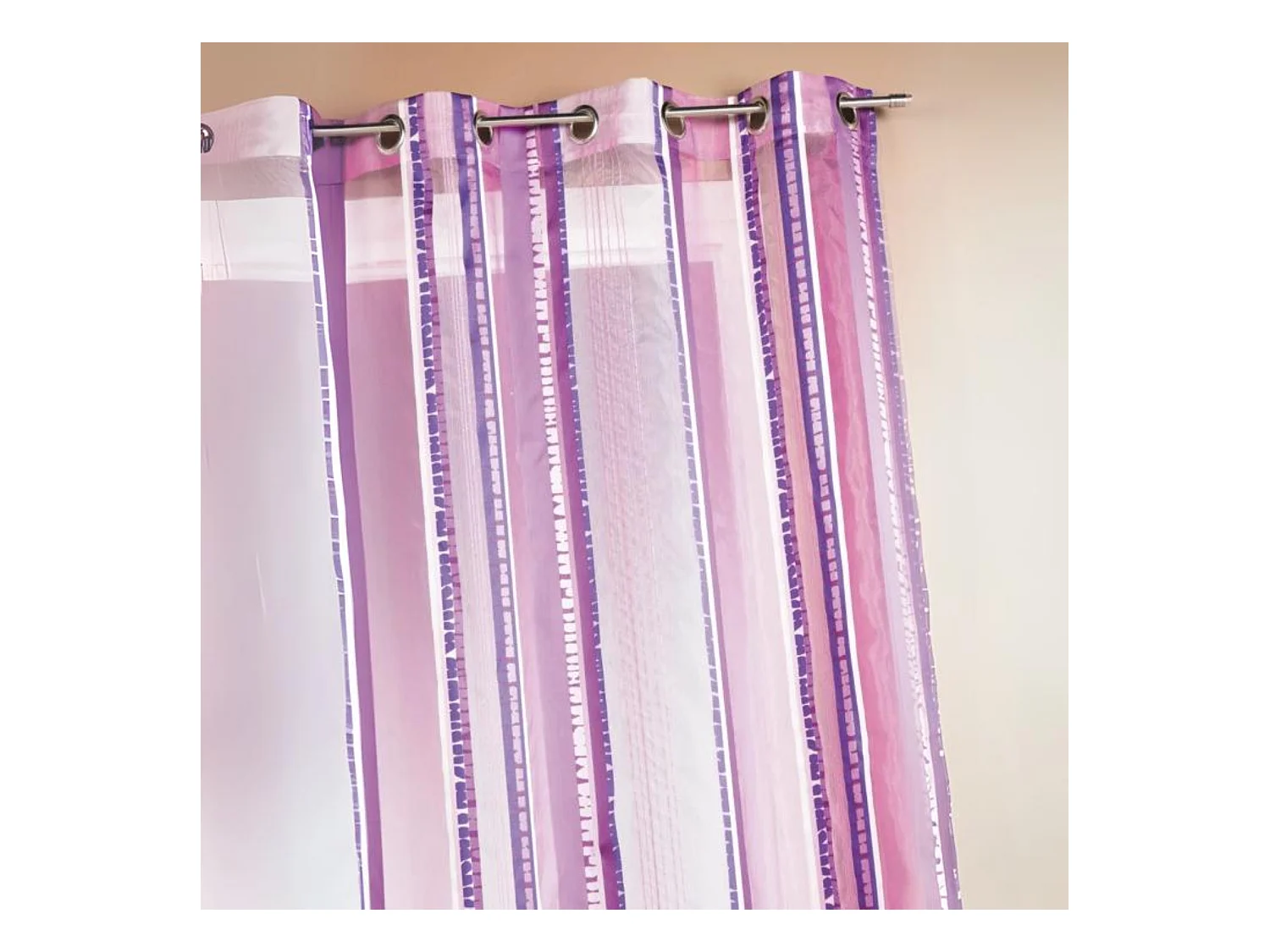 Voilage en organza jacquard à rayures verticales colorées