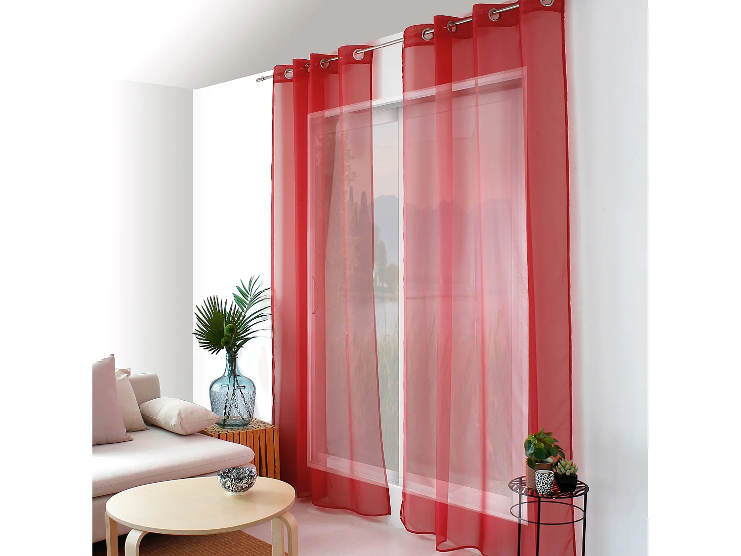 Visillo liso con ojales