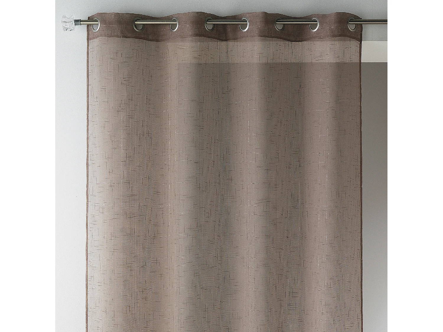 Visillo en estameña liso con hilos lurex