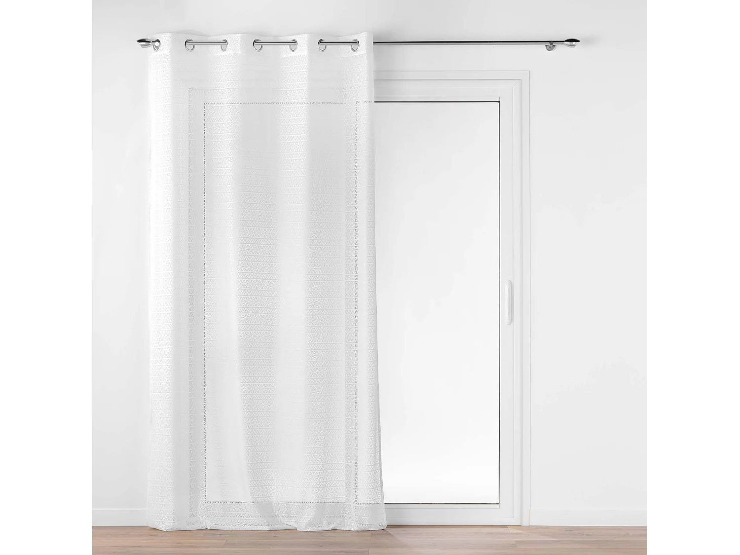 Rideau Voilage à Œillets Maille "Naomie" 140x240cm Blanc