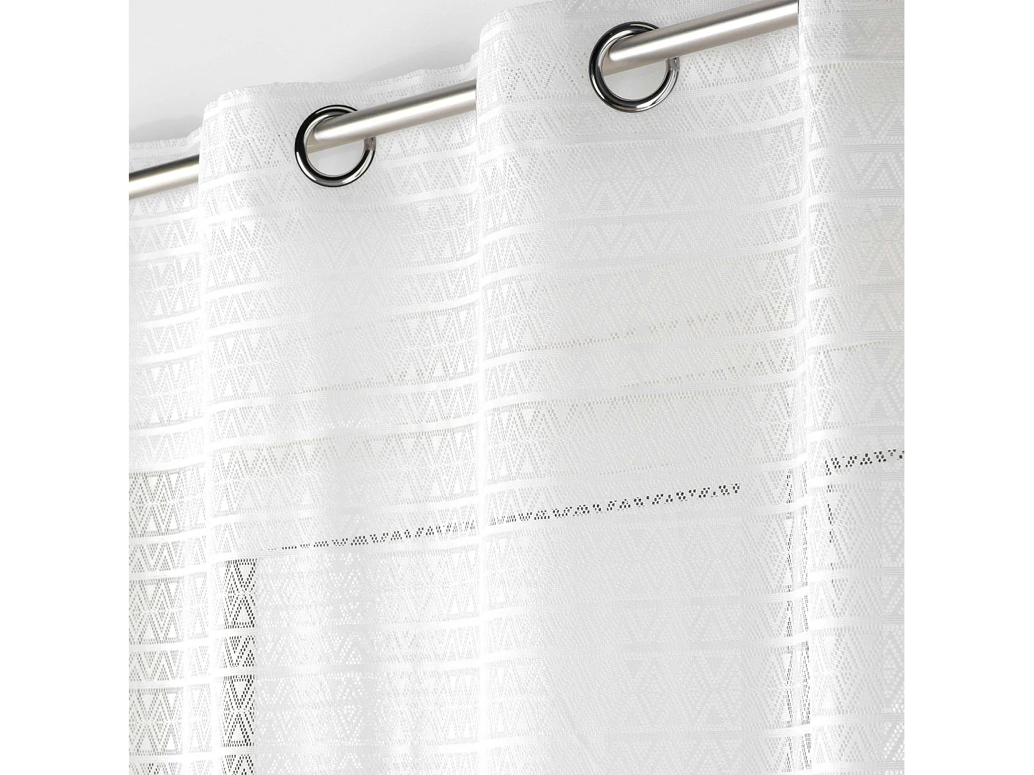 Rideau Voilage à Œillets Maille "Naomie" 140x240cm Blanc