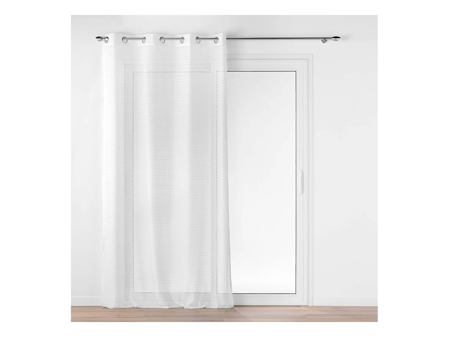 Rideau Voilage à Œillets Maille "Naomie" 140x240cm Blanc