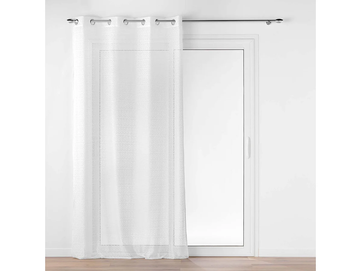 Rideau Voilage à Œillets Maille "Naomie" 140x240cm Blanc